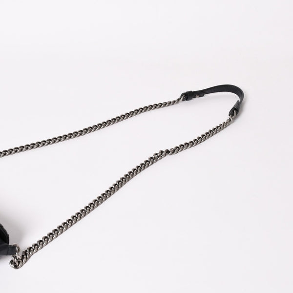 CHANEL Wild Stitch S Flap S Chain Shoulder Bag No. 17 Coco Mark Calf Leather Black Good Condition Used 4a003743