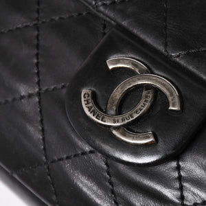 CHANEL Wild Stitch S Flap S Chain Shoulder Bag No. 17 Coco Mark Calf Leather Black Good Condition Used 4a003743