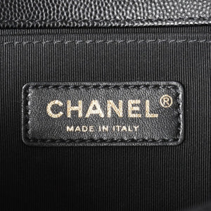 極美品 CHANEL シャネル ボーイシャネル25 ミディアム チェーンショルダーバッグ 30番台 ココマーク キャビアスキン ブラック 中古 4a003637