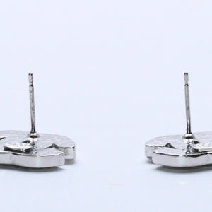 Very Good Condition CHANEL Coco Mark Earrings Weight Approximately 4.39g 01P Engraved Rhinestone Metal Silver Clear Binaural Used 4a003745