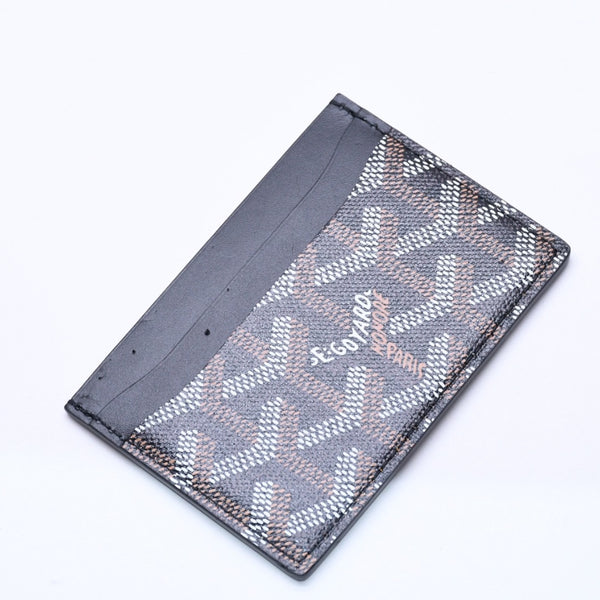 極美品 GOYARD ゴヤール サン・シュルピス カードケース STSULPPMLTY01CL01X ブラック ゴヤールディンキャンバス 中古 4a004261