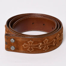 Load image into Gallery viewer, 極美品 CHROME HEARTS クロムハーツ ベルト ストラップ サイズ34 セメタリー クロスパッチ シルバー925 レザー 中古 4a003757