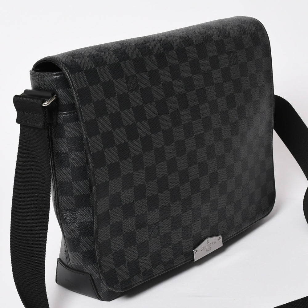 極美品 LOUIS VUITTON ルイヴィトン ディスリクト MM メッセンジャーバッグ N40350 ショルダーバッグ ダミエグラフィクト ブラック シルバー金具 中古 4a003675