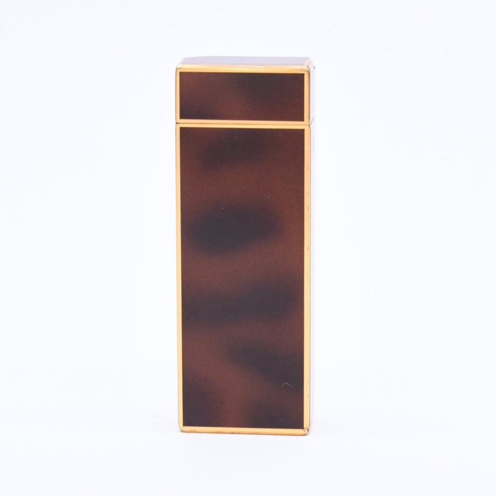 Cartier Cartier Oval Lighter Gold Black Lacquer Gas Lighter Lacquer Brown Good Condition Used 4a002334