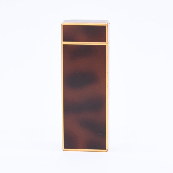 Cartier Cartier Oval Lighter Gold Black Lacquer Gas Lighter Lacquer Brown Good Condition Used 4a002334