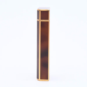 Cartier Cartier Oval Lighter Gold Black Lacquer Gas Lighter Lacquer Brown Good Condition Used 4a002334