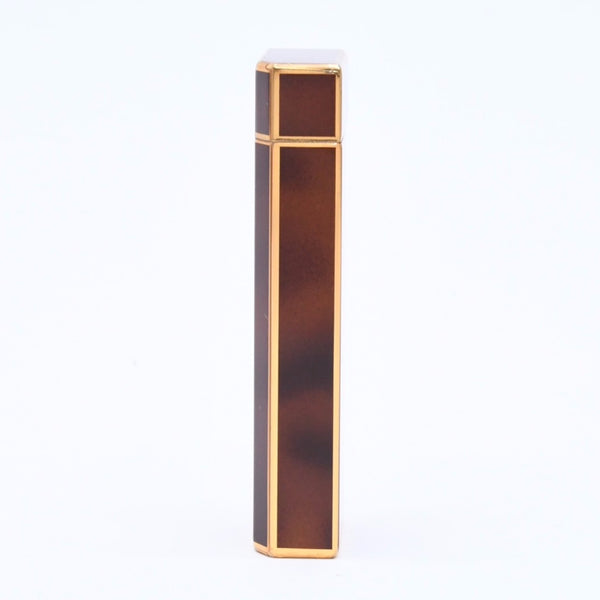 Cartier Cartier Oval Lighter Gold Black Lacquer Gas Lighter Lacquer Brown Good Condition Used 4a002334