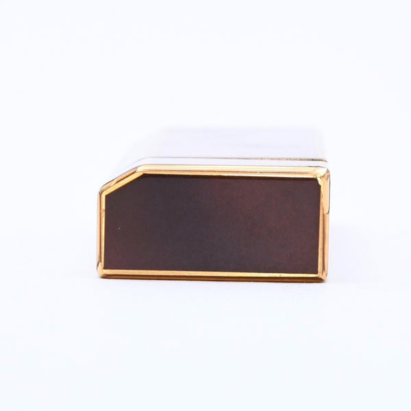 Cartier Cartier Oval Lighter Gold Black Lacquer Gas Lighter Lacquer Brown Good Condition Used 4a002334