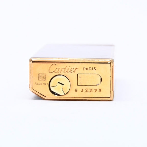 Cartier Cartier Oval Lighter Gold Black Lacquer Gas Lighter Lacquer Brown Good Condition Used 4a002334