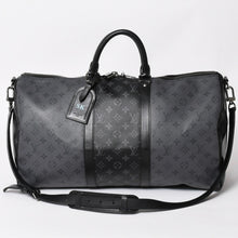 画像をギャラリービューアに読み込む, LOUIS LVUITTON ルイヴィトン キーポル・バンドリエール 50 ブラック グレー シルバー金具 M45392 美品 中古 4a004494