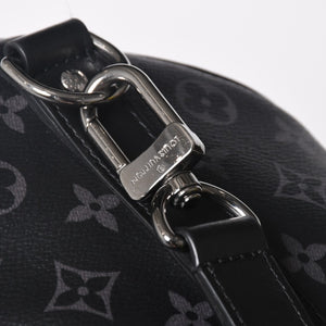 極美品 LOUIS LVUITTON ルイヴィトン キーポル・バンドリエール 50 ブラック グレー シルバー金具 M45392 中古 4a004494