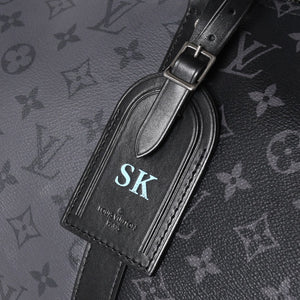 極美品 LOUIS LVUITTON ルイヴィトン キーポル・バンドリエール 50 ブラック グレー シルバー金具 M45392 中古 4a004494