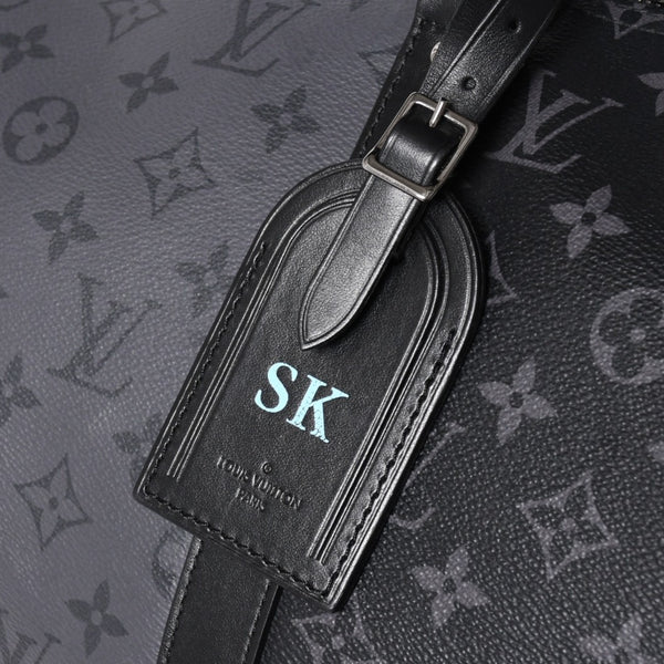 極美品 LOUIS LVUITTON ルイヴィトン キーポル・バンドリエール 50 ブラック グレー シルバー金具 M45392 中古 4a004494