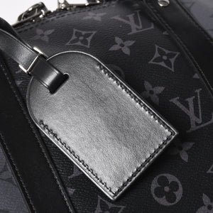 極美品 LOUIS LVUITTON ルイヴィトン キーポル・バンドリエール 50 ブラック グレー シルバー金具 M45392 中古 4a004494