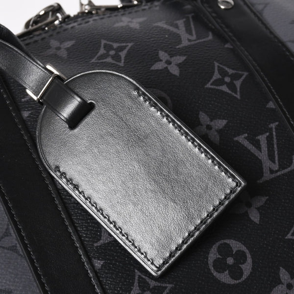 極美品 LOUIS LVUITTON ルイヴィトン キーポル・バンドリエール 50 ブラック グレー シルバー金具 M45392 中古 4a004494