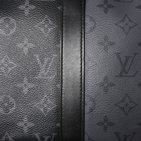 極美品 LOUIS LVUITTON ルイヴィトン キーポル・バンドリエール 50 ブラック グレー シルバー金具 M45392 中古 4a004494