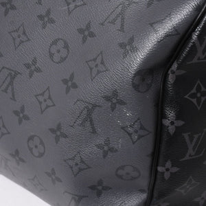 極美品 LOUIS LVUITTON ルイヴィトン キーポル・バンドリエール 50 ブラック グレー シルバー金具 M45392 中古 4a004494