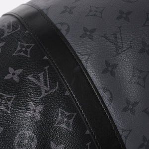 極美品 LOUIS LVUITTON ルイヴィトン キーポル・バンドリエール 50 ブラック グレー シルバー金具 M45392 中古 4a004494