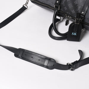 極美品 LOUIS LVUITTON ルイヴィトン キーポル・バンドリエール 50 ブラック グレー シルバー金具 M45392 中古 4a004494