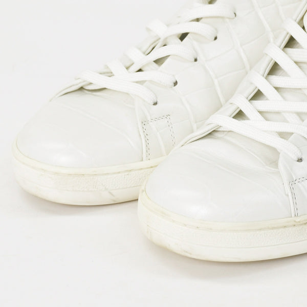 LOUIS VUITTON Men's Sneakers White Front Low Line Leather Sneakers MS0185 Good Condition Used 4a003766