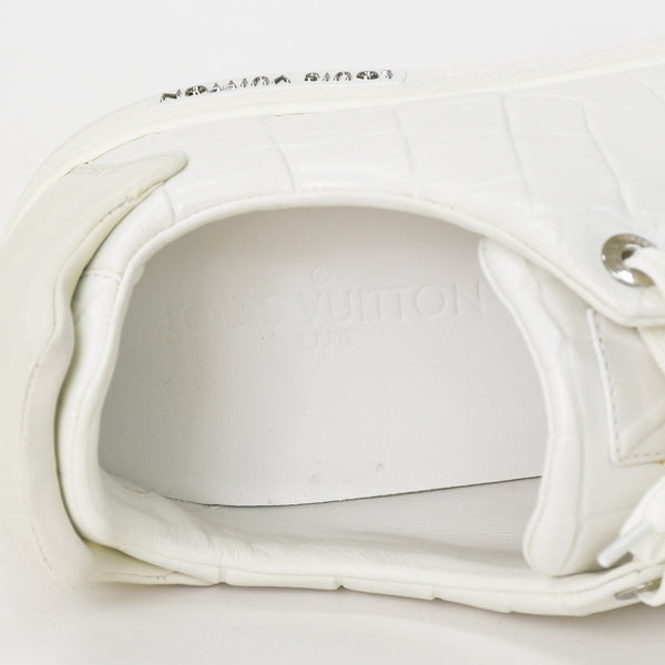 LOUIS VUITTON Men's Sneakers White Front Low Line Leather Sneakers MS0185 Good Condition Used 4a003766