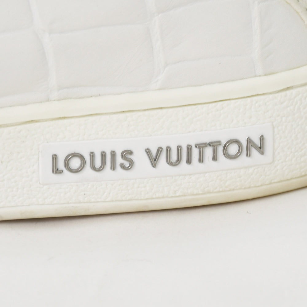 LOUIS VUITTON Men's Sneakers White Front Low Line Leather Sneakers MS0185 Good Condition Used 4a003766