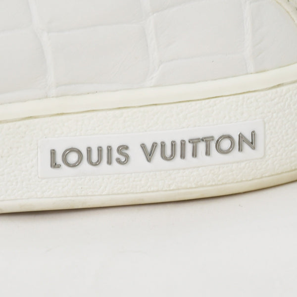 LOUIS VUITTON Men's Sneakers White Front Low Line Leather Sneakers MS0185 Good Condition Used 4a003766