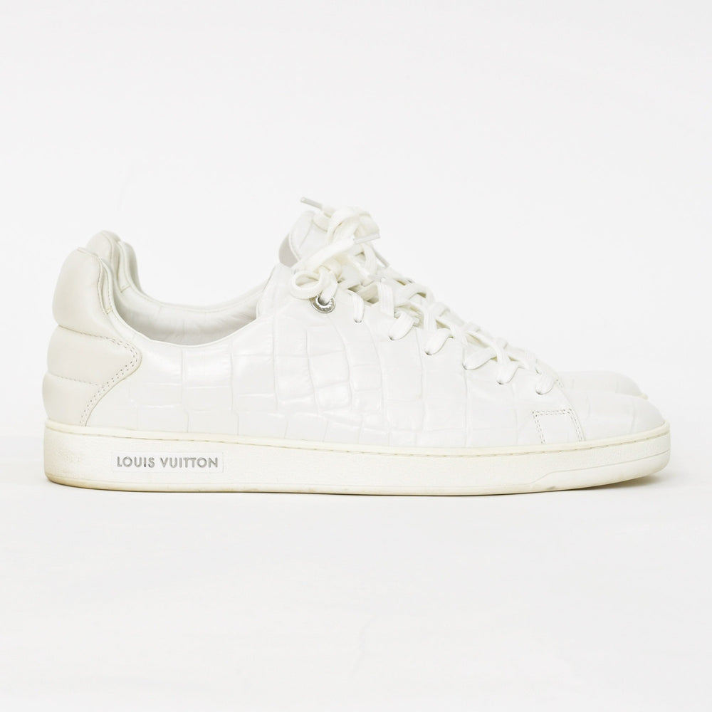 LOUIS VUITTON Men's Sneakers White Front Low Line Leather Sneakers MS0185 Good Condition Used 4a003766