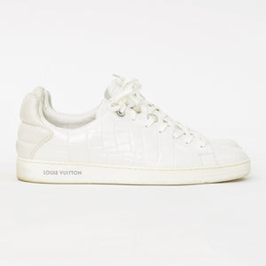 LOUIS VUITTON Men's Sneakers White Front Low Line Leather Sneakers MS0185 Good Condition Used 4a003766