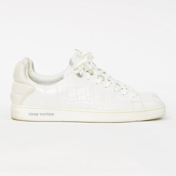 LOUIS VUITTON Men's Sneakers White Front Low Line Leather Sneakers MS0185 Good Condition Used 4a003766