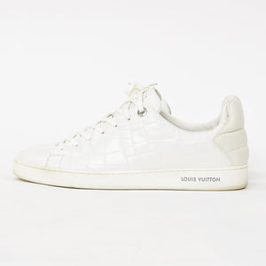 LOUIS VUITTON Men's Sneakers White Front Low Line Leather Sneakers MS0185 Good Condition Used 4a003766