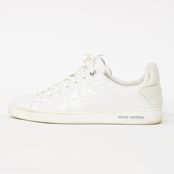 LOUIS VUITTON Men's Sneakers White Front Low Line Leather Sneakers MS0185 Good Condition Used 4a003766
