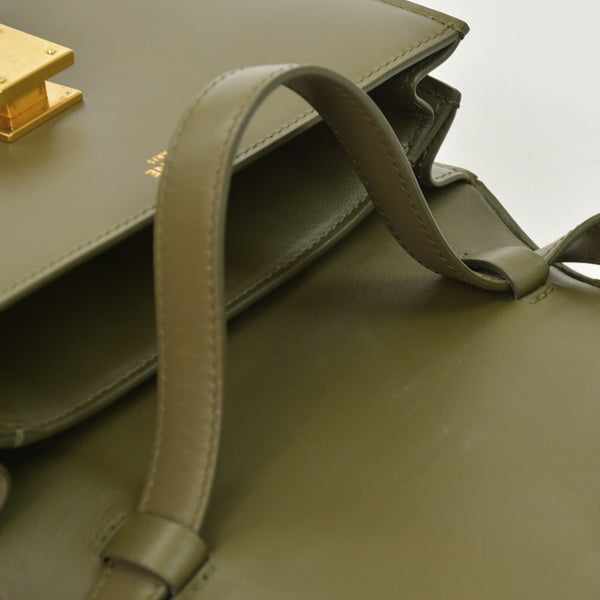 CELINE セリーヌ フィービー期 クラシック ボックス レザー ショルダーバッグ カーキ グリーン ゴールド金具 レザー 美品 中古 4a003688