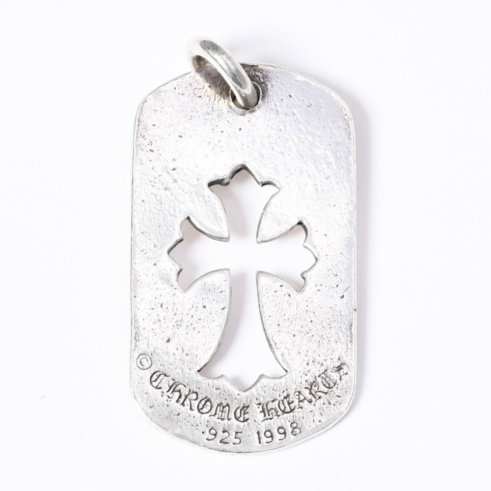 CHROME HEARTS D TAG LRG CROSS DAGG Cutout Cross Cross Large Dog Tag Weight Approx. 17.5g Silver 925 Good Condition Used 4a001536