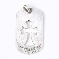 CHROME HEARTS クロムハーツ D TAG LRG CROSS DAGG カットアウトクロス クロスラージドッグタグ 重量約17.5g シルバー925 美品 中古 4a001536