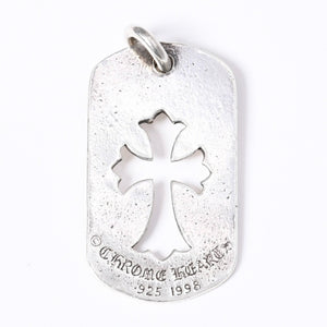 CHROME HEARTS クロムハーツ D TAG LRG CROSS DAGG カットアウトクロス クロスラージドッグタグ 重量約17.5g シルバー925 美品 中古 4a001536