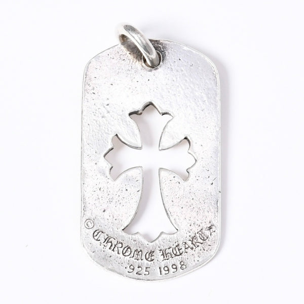 CHROME HEARTS クロムハーツ D TAG LRG CROSS DAGG カットアウトクロス クロスラージドッグタグ 重量約17.5g シルバー925 美品 中古 4a001536