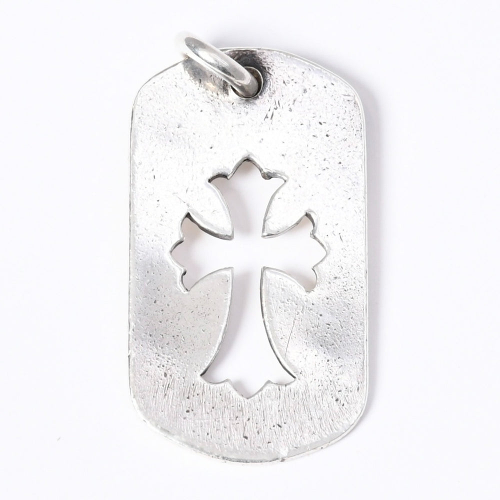 CHROME HEARTS D TAG LRG CROSS DAGG Cutout Cross Cross Large Dog Tag Weight Approx. 17.5g Silver 925 Good Condition Used 4a001536