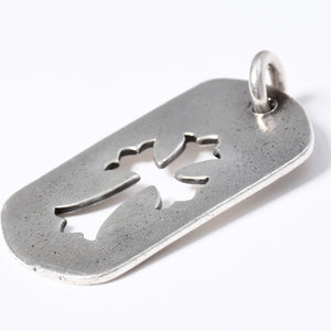 CHROME HEARTS クロムハーツ D TAG LRG CROSS DAGG カットアウトクロス クロスラージドッグタグ 重量約17.5g シルバー925 美品 中古 4a001536