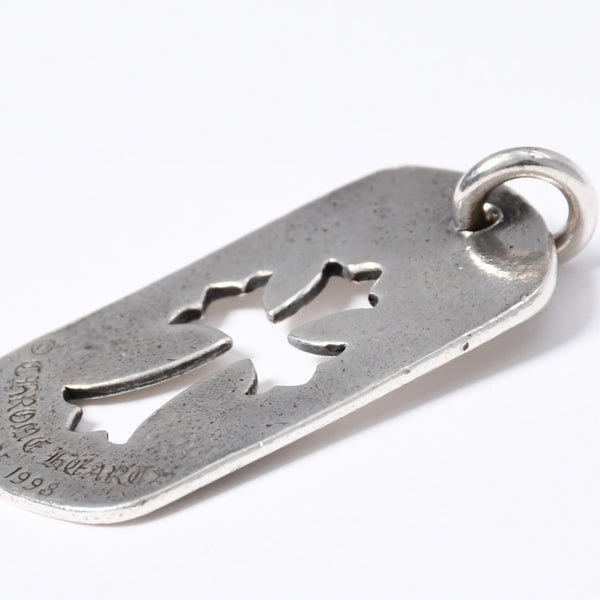 CHROME HEARTS クロムハーツ D TAG LRG CROSS DAGG カットアウトクロス クロスラージドッグタグ 重量約17.5g シルバー925 美品 中古 4a001536