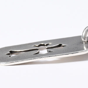 CHROME HEARTS クロムハーツ D TAG LRG CROSS DAGG カットアウトクロス クロスラージドッグタグ 重量約17.5g シルバー925 美品 中古 4a001536