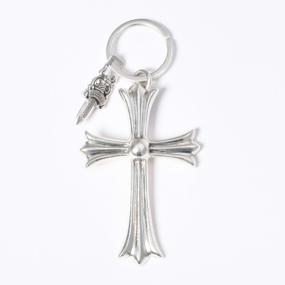 CHROME HEARTS Large CH Cross Key Ring with Dagger Key Ring Charm Pendant Top Silver 925 Accessory Weight 55.2g Good Condition Used 4a001133
