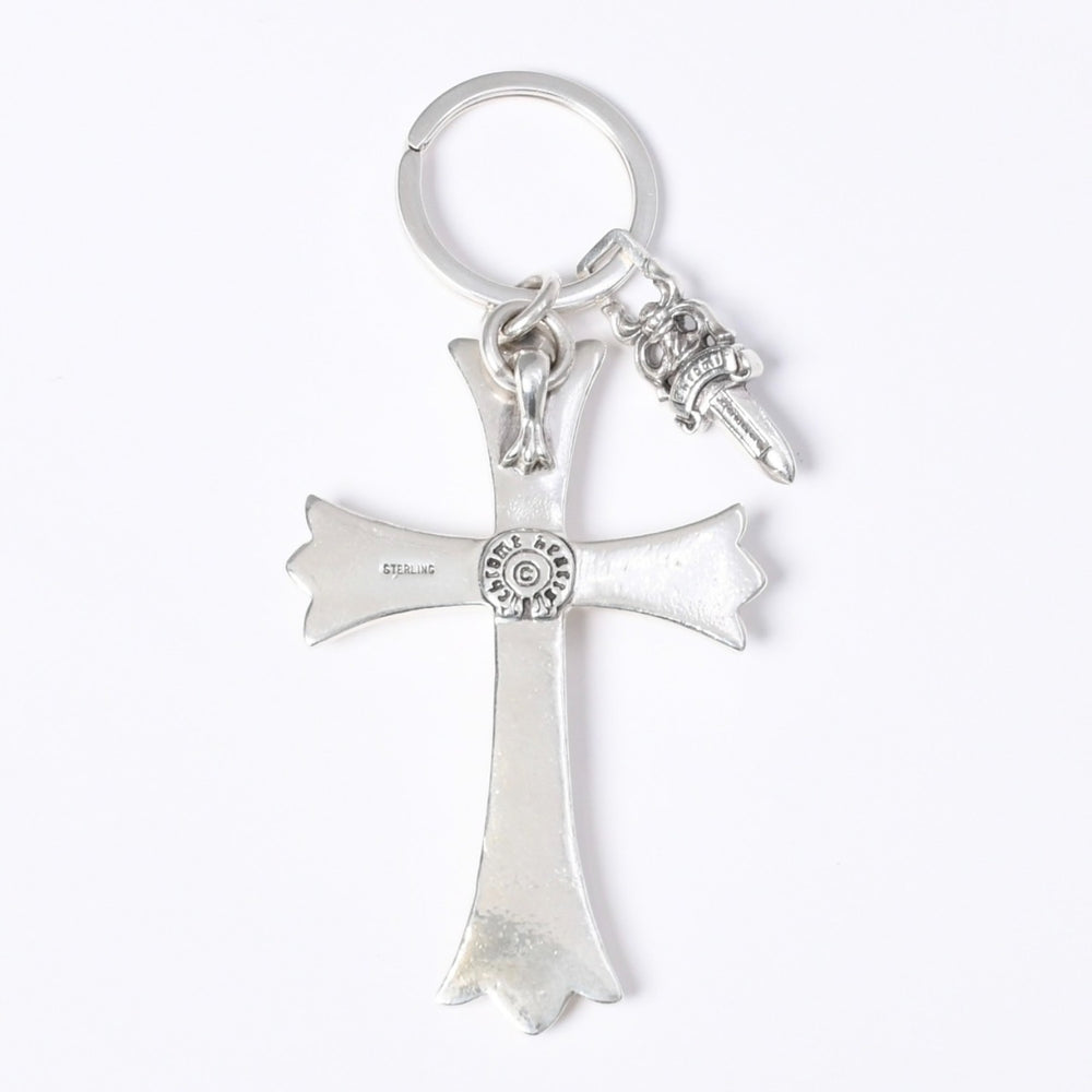 CHROME HEARTS Large CH Cross Key Ring with Dagger Key Ring Charm Pendant Top Silver 925 Accessory Weight 55.2g Good Condition Used 4a001133