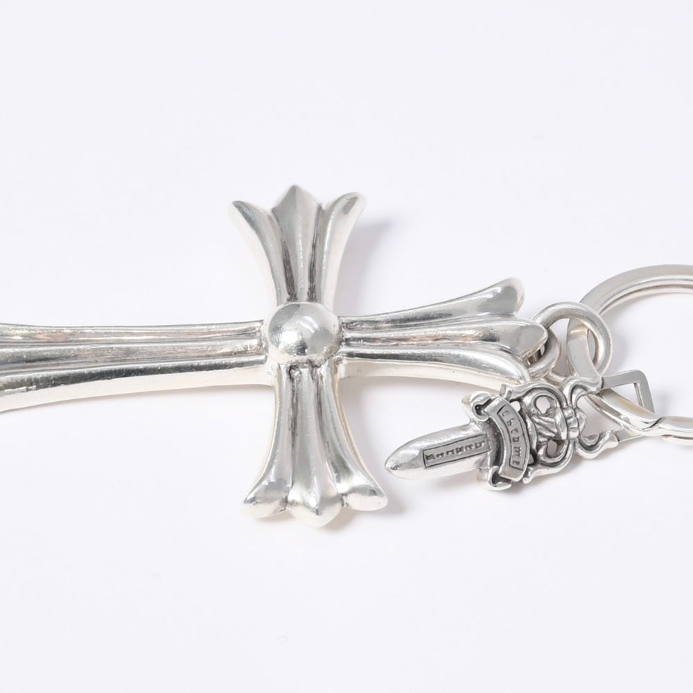 CHROME HEARTS Large CH Cross Key Ring with Dagger Key Ring Charm Pendant Top Silver 925 Accessory Weight 55.2g Good Condition Used 4a001133