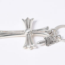 Load image into Gallery viewer, CHROME HEARTS クロムハーツ ラージCHクロスキーリングウィズダガーキーリング チャーム ペンダントトップ シルバー925 アクセサリー 重量55.2g 美品 中古 4a001133