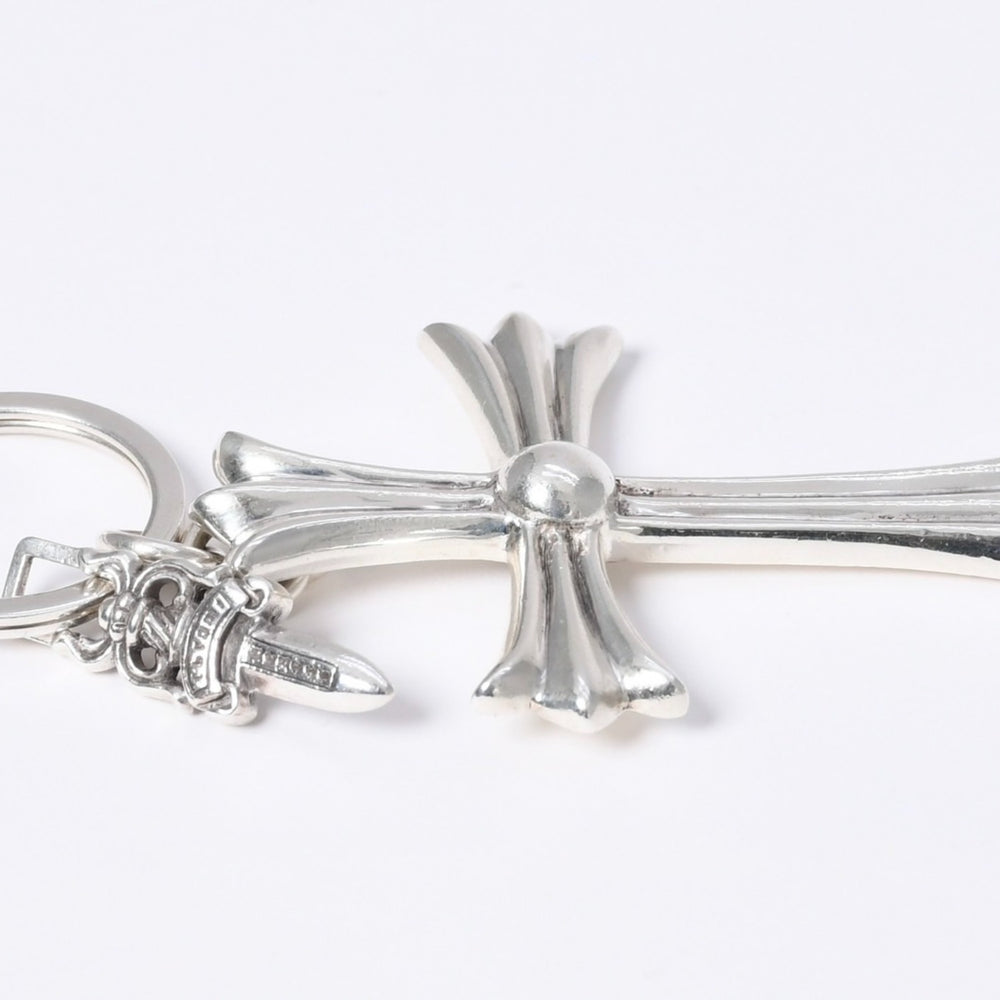 CHROME HEARTS Large CH Cross Key Ring with Dagger Key Ring Charm Pendant Top Silver 925 Accessory Weight 55.2g Good Condition Used 4a001133