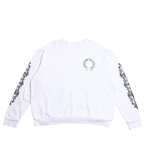 CHROME HEARTS Sweat Horseshoe Floral Cross Pull Scroll Label Logo L Size Good Condition Used 4a003780