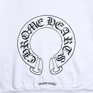 CHROME HEARTS Sweat Horseshoe Floral Cross Pull Scroll Label Logo L Size Good Condition Used 4a003780