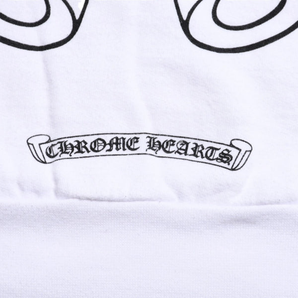 CHROME HEARTS Sweat Horseshoe Floral Cross Pull Scroll Label Logo L Size Good Condition Used 4a003780