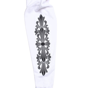CHROME HEARTS Sweat Horseshoe Floral Cross Pull Scroll Label Logo L Size Good Condition Used 4a003780
